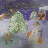 Рисунок "Новогодняя метель" на конкурс "Конкурс рисунка "Новогоднее Настроение 2017""