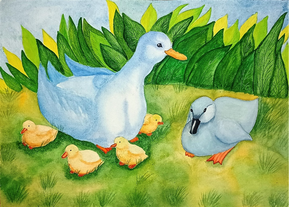 Детский рисунок - Гадкий утенок