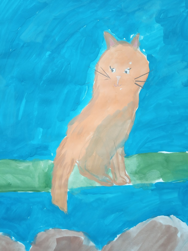 Детский рисунок - Котик
