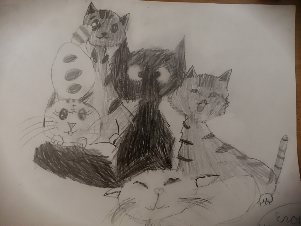 Детский рисунок - Котята