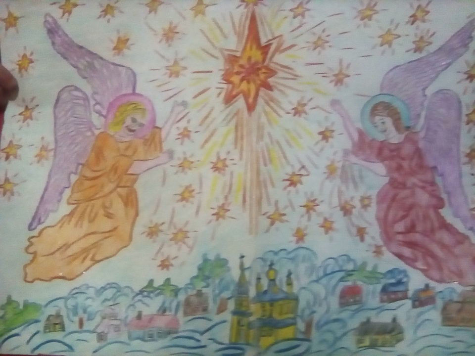 Детский рисунок - Ангелы