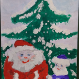 Рисунок "У елочки" на конкурс "Конкурс рисунка "Новогоднее Настроение 2017""
