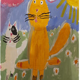 Рисунок "Кошка и котенок" на конкурс "Конкурс творческого рисунка “Свободная тема-2020”"