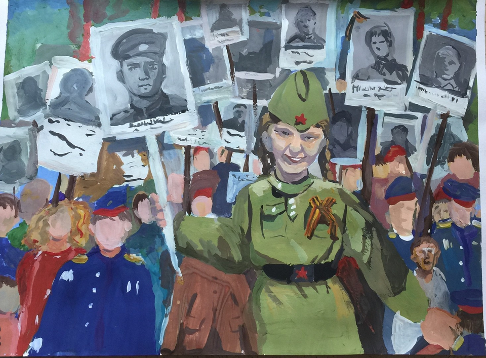 Детский рисунок - Бессмертный полк