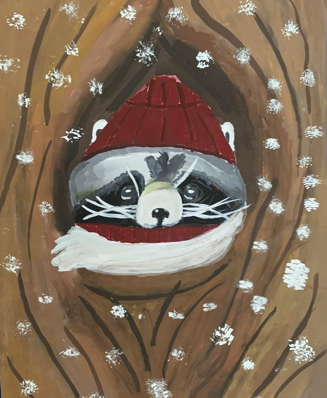 Детский рисунок - Енот