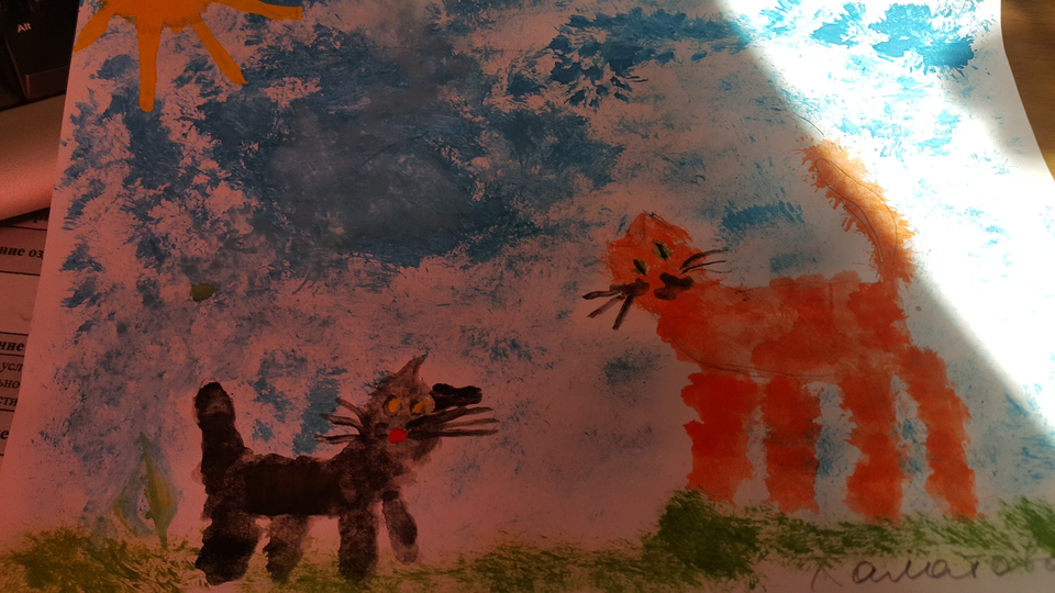 Детский рисунок - Котята
