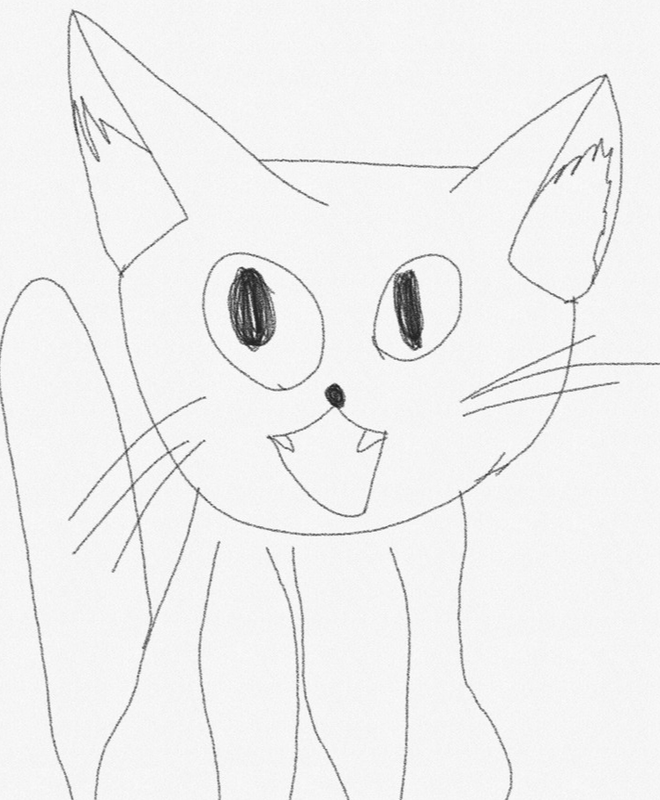 Детский рисунок - Котик