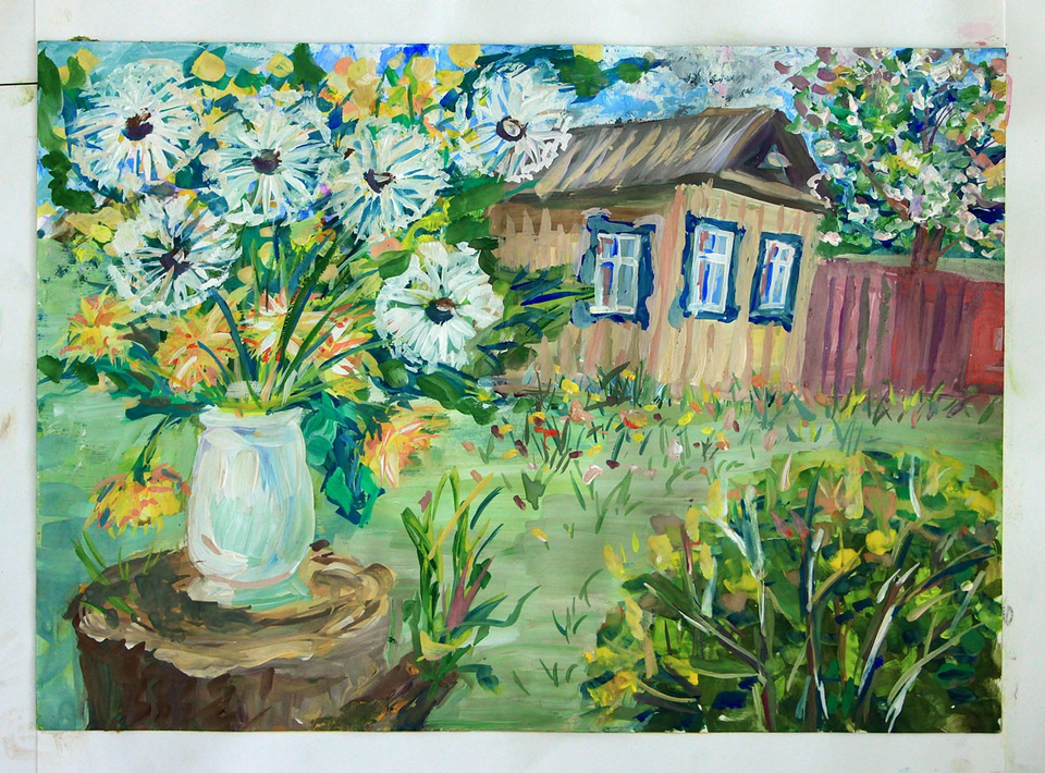 Детский рисунок - Летний букет