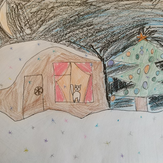 Рисунок "Зимняя ночь" на конкурс "Конкурс рисунка "Новогоднее Настроение 2017""