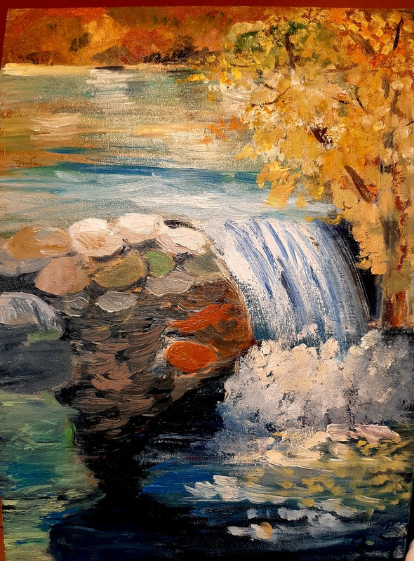 Детский рисунок - Водопад