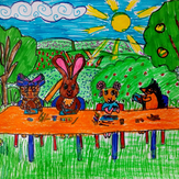 Рисунок "Урок рисования" на конкурс "Супер-конкурс детского рисунка "Школа Зверят""