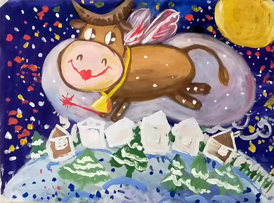 Детский рисунок - Новогодняя фея