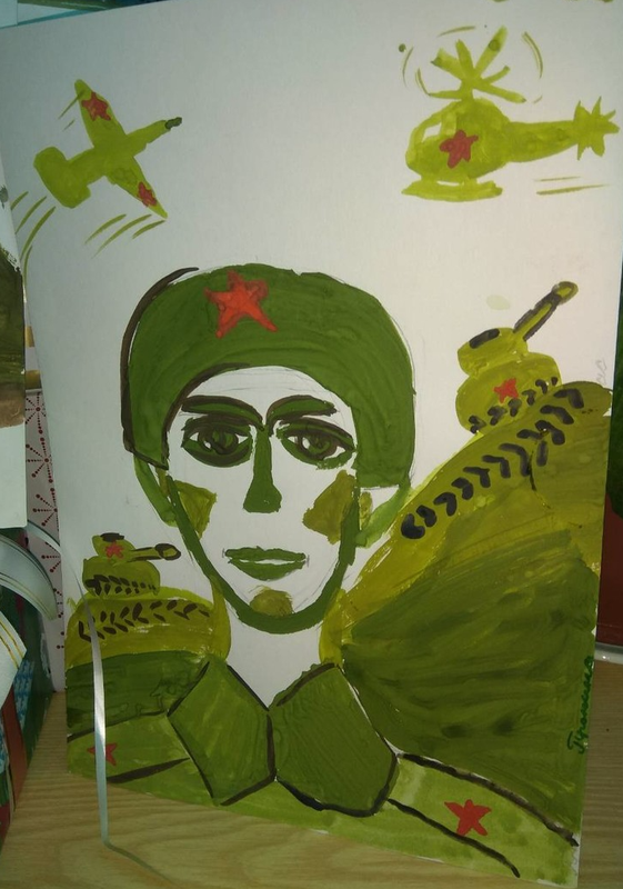 Детский рисунок - Защитник Родины