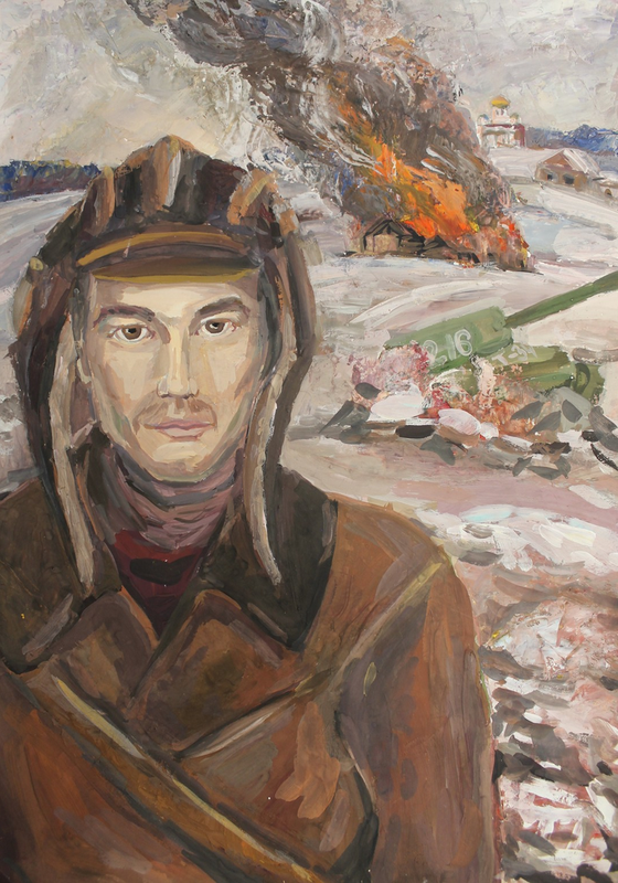 Детский рисунок - Героям танкистам посвящается