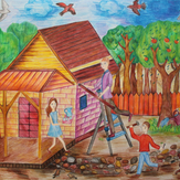 Рисунок "Выходные на даче" на конкурс "Конкурс детского рисунка “Чудесное Лето - 2019”"