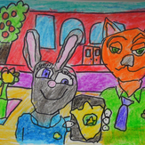 Рисунок "Зверополис" на конкурс "Конкурс детского рисунка "Мультяшки 2017""