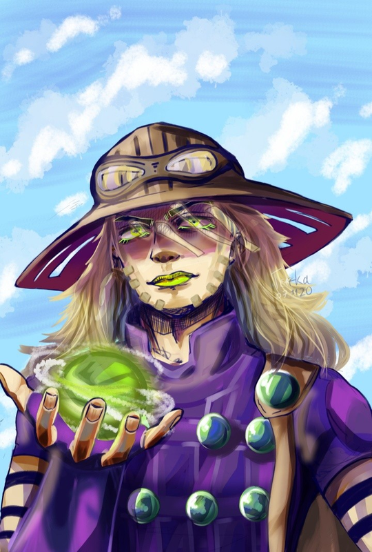 Детский рисунок - Джайро Цепелли из steel ball run