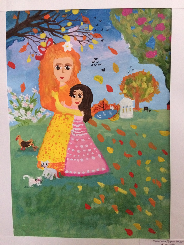 Детский рисунок - Я и мама