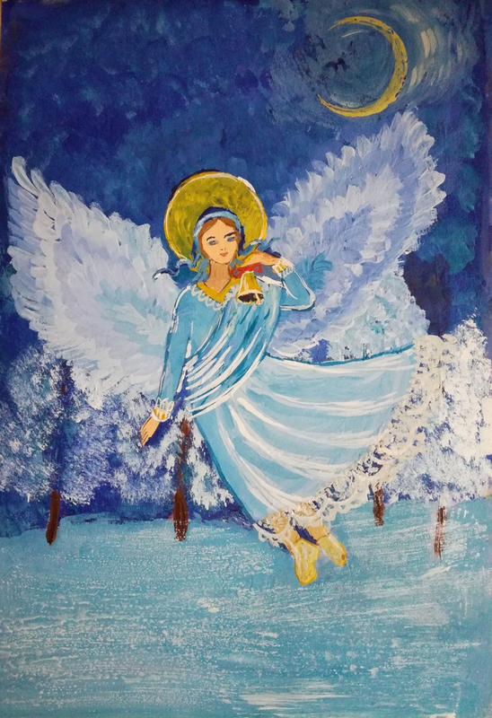 Детский рисунок - Ангел Рождества