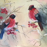 Рисунок "Снегири" на конкурс "Конкурс детского рисунка “Новогодняя Открытка-2019”"