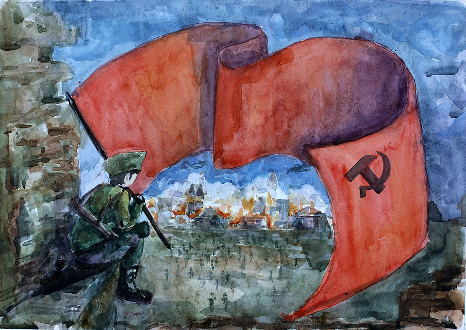 Детский рисунок - Победное знамя