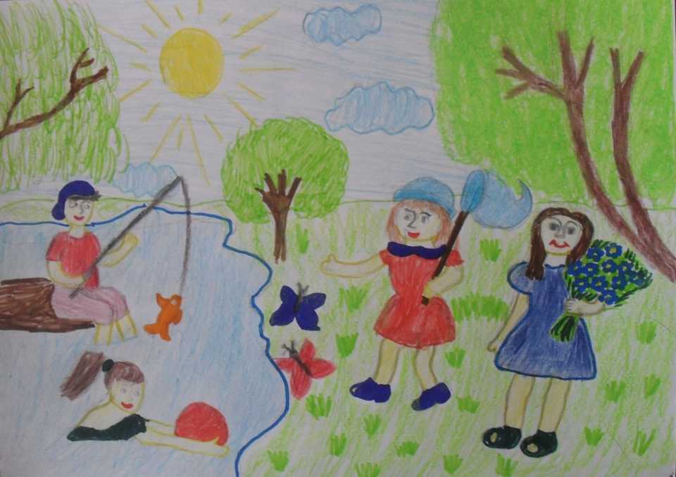 Детский рисунок - Летний отдых