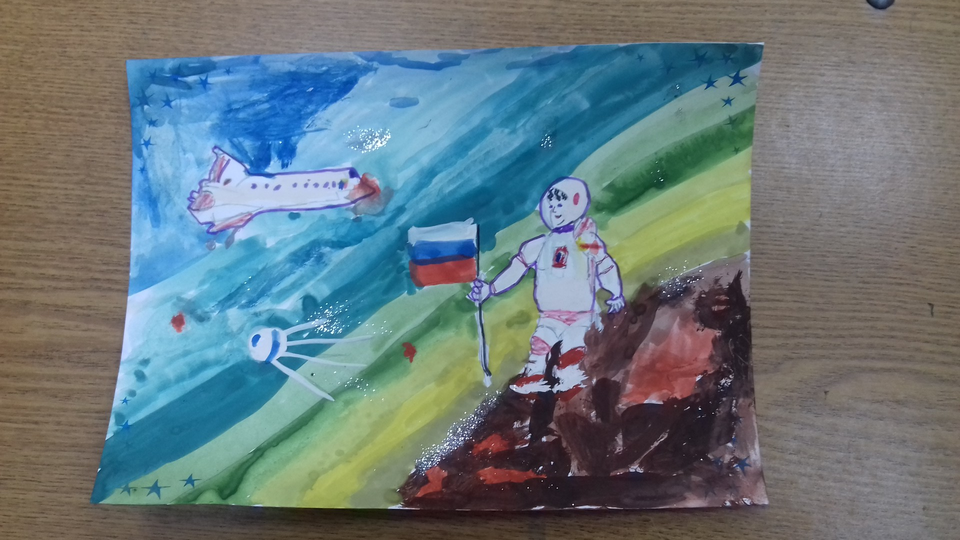 Детский рисунок - Космос