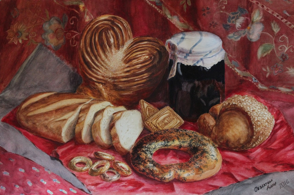 "Хлеб" (бум., акв.)