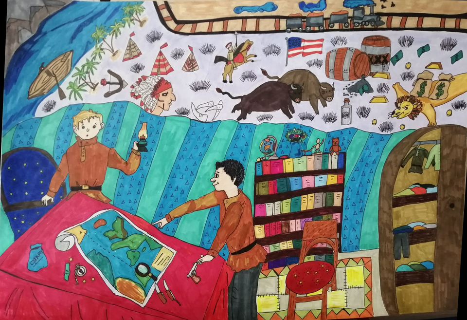 Детский рисунок - Мальчики