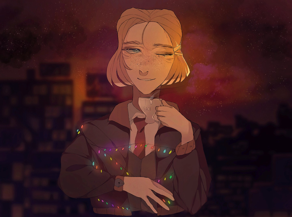 Детский рисунок - Вечер