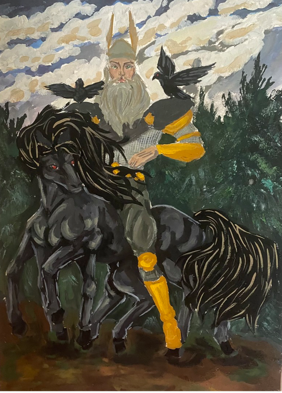 Детский рисунок - Бог Один
