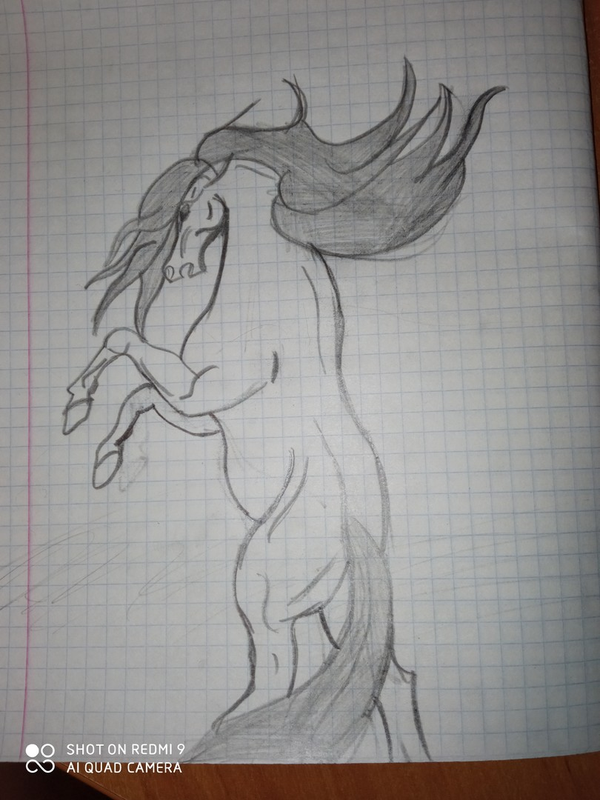 Детский рисунок - Конь Кордон