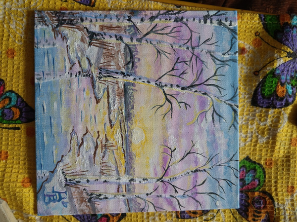 Детский рисунок - Весенний закат