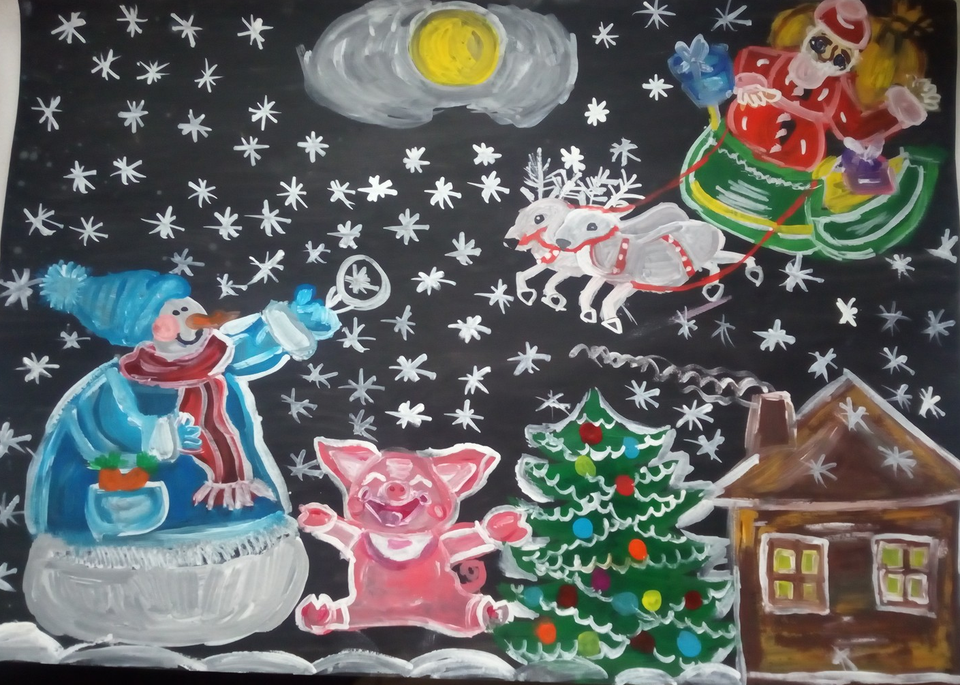 Детский рисунок - Новый год