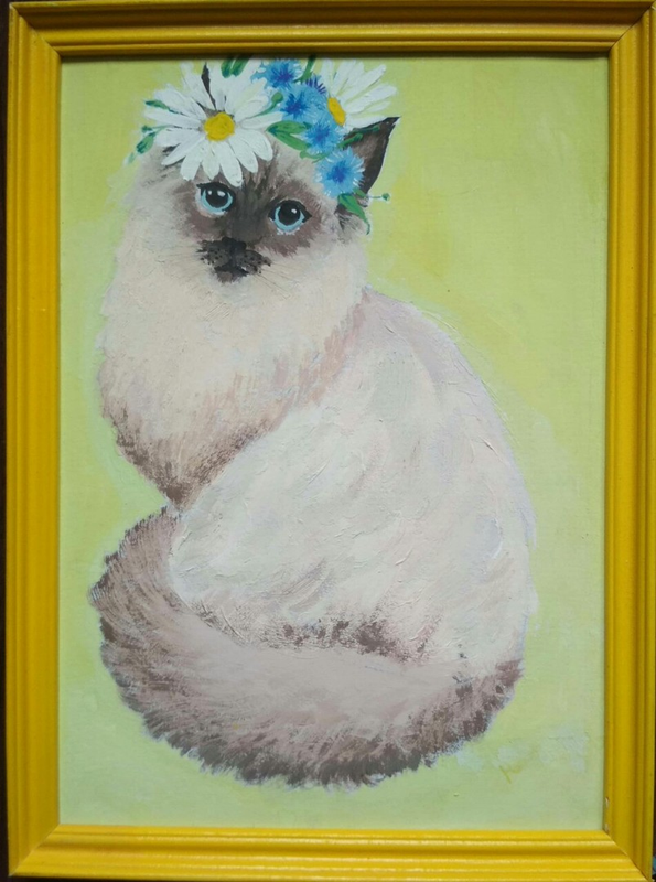 Детский рисунок - Сиамская кошечка