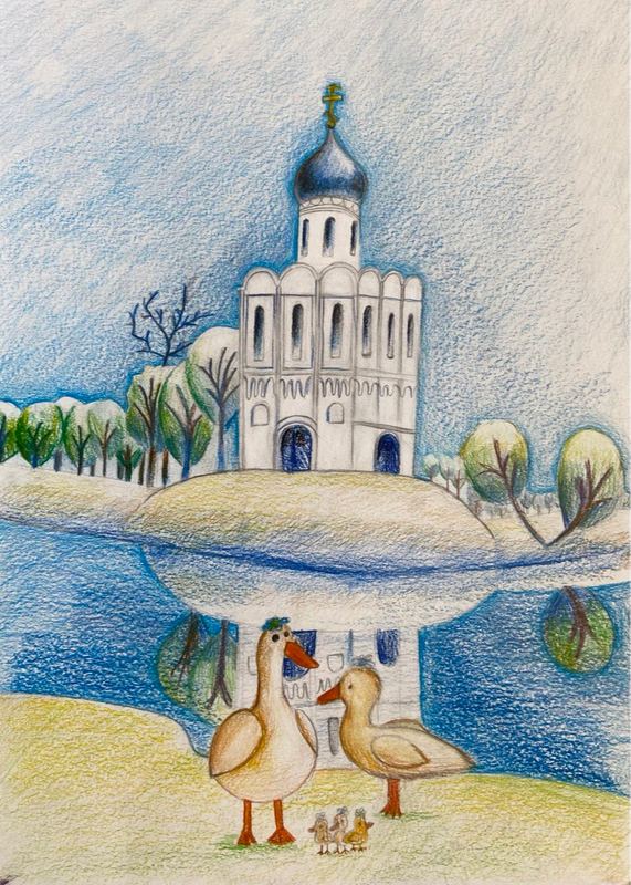 Детский рисунок - Покрова на Нерли