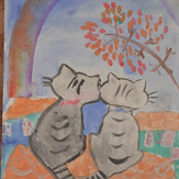 Рисунок "Влюбленная парочка" на конкурс "Конкурс рисунка "Осенний листопад 2017""