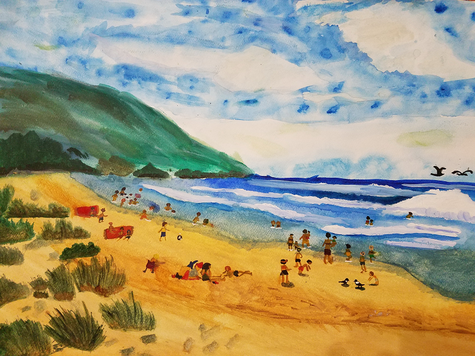 Детский рисунок - Море Крым