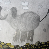 Рисунок "Прогулка под облаками" на конкурс "Конкурс детского рисунка "Рисовашки - 1-5 серии""