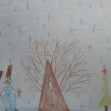 Рисунок "Снежная зима" на конкурс "Конкурс детского рисунка “Новогодняя Открытка-2019”"