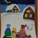 Рисунок "Новогодняя ночь" на конкурс "Конкурс рисунка "Новогоднее Настроение 2017""