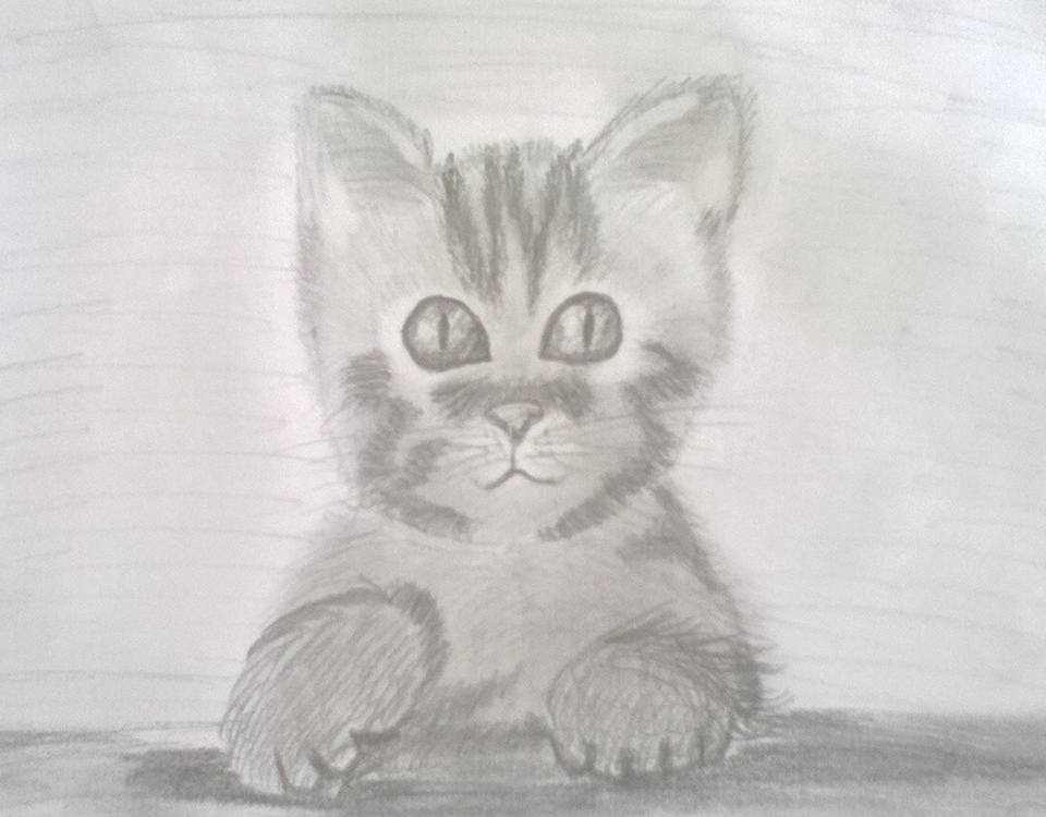 Детский рисунок - Котик