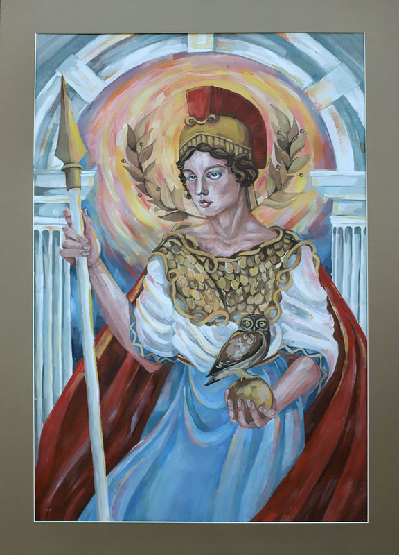 Детский рисунок - Афина - богиня мудрости