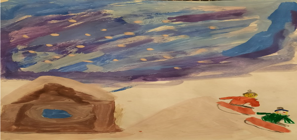 Детский рисунок - Звёздное небо