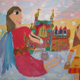 Рисунок "Рождественские ангелы" на конкурс "Конкурс рисунка "Новогоднее Настроение 2017""