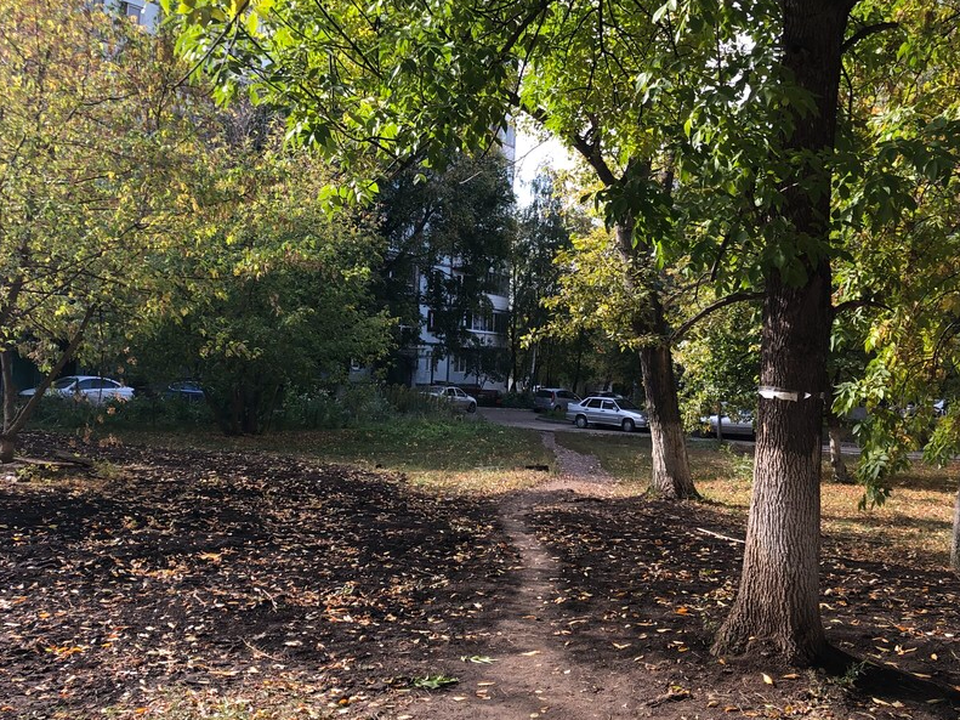 Детский рисунок - Осень в городе