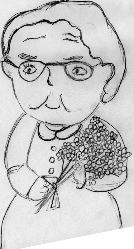 Детский рисунок - бабушка