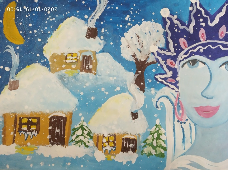 Детский рисунок - Снежная королева
