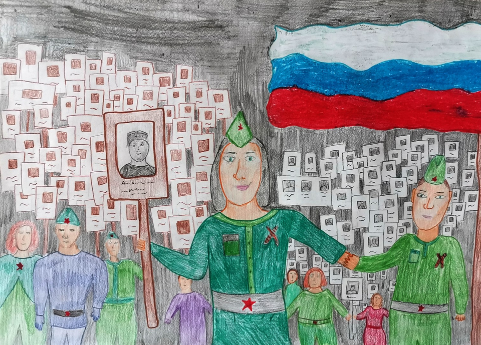 Детский рисунок - Бессмертный полк