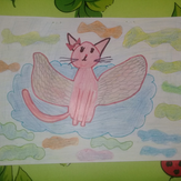 Рисунок "Волшебная кошечка Лили" на конкурс "Конкурс детского рисунка “Невероятные животные - 2018”"